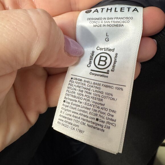 Athleta Santeen Bomber Jacket New With Tags Size Large Black Water Repellent - Picture 8 of 10